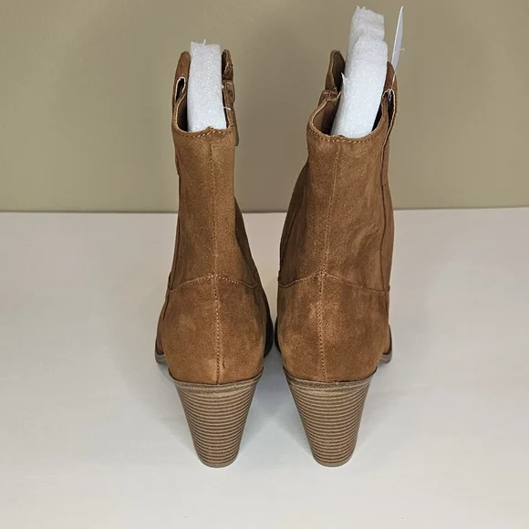 Aqua College Cognac Pointed Toe Winder Leather Boots Size 11 NWB - Picture 9 of 10